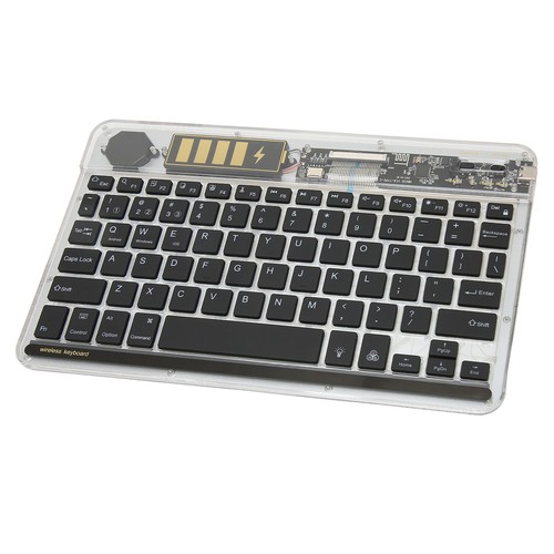 (Black)Wireless Keyboard 10in Enlarging Widening Tablet Keyboard Multi Device - Afbeelding 9 van 12