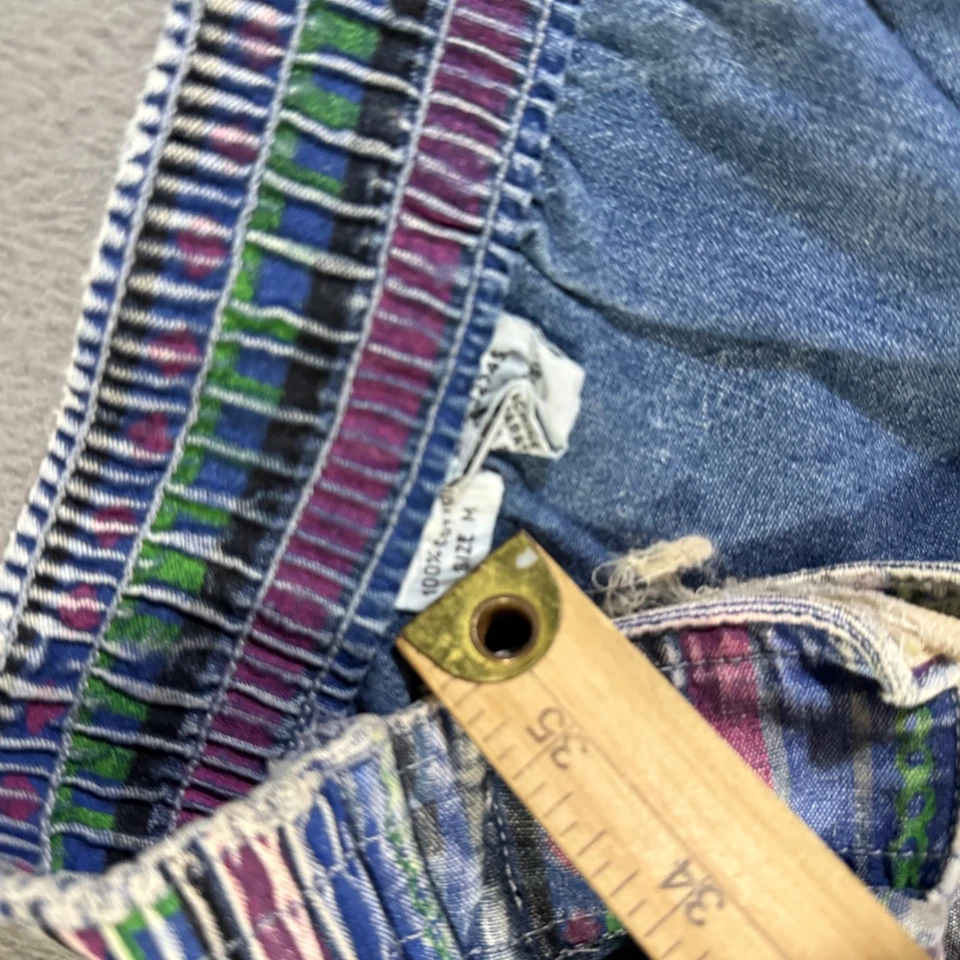 Shorts jeans masculino vintage anos 80 anos 90 estampa asteca cintura elástica média skatista grunge - Imagem 2 de 4