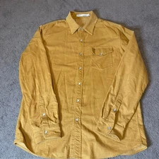 Criquet Long Sleeve Corduroy Pearl Snap Shirt Tan Men’s L