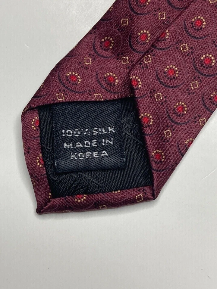 Corbata formal de Murano para hombre 59"Lx3,75"W rojo/dorado Foto 3 de 4