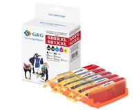 G&G 18827 G&G Patronen 5Er Set Canon PGI-580/ CLI-581 Bk/C/M/Y+Fotobk