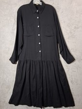 Vtg 90s Compagnie International Express Black Rayon Drop Waist M/L Whimsigoth