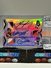 2019 Panini Black Triple RPA Sutton Lock Lindsay Silver /25 Team Lineage Broncos