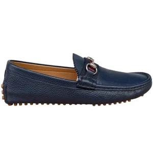 Mocassins Gucci bleu marine à emboîtement G cuir pour chaussures de conduite