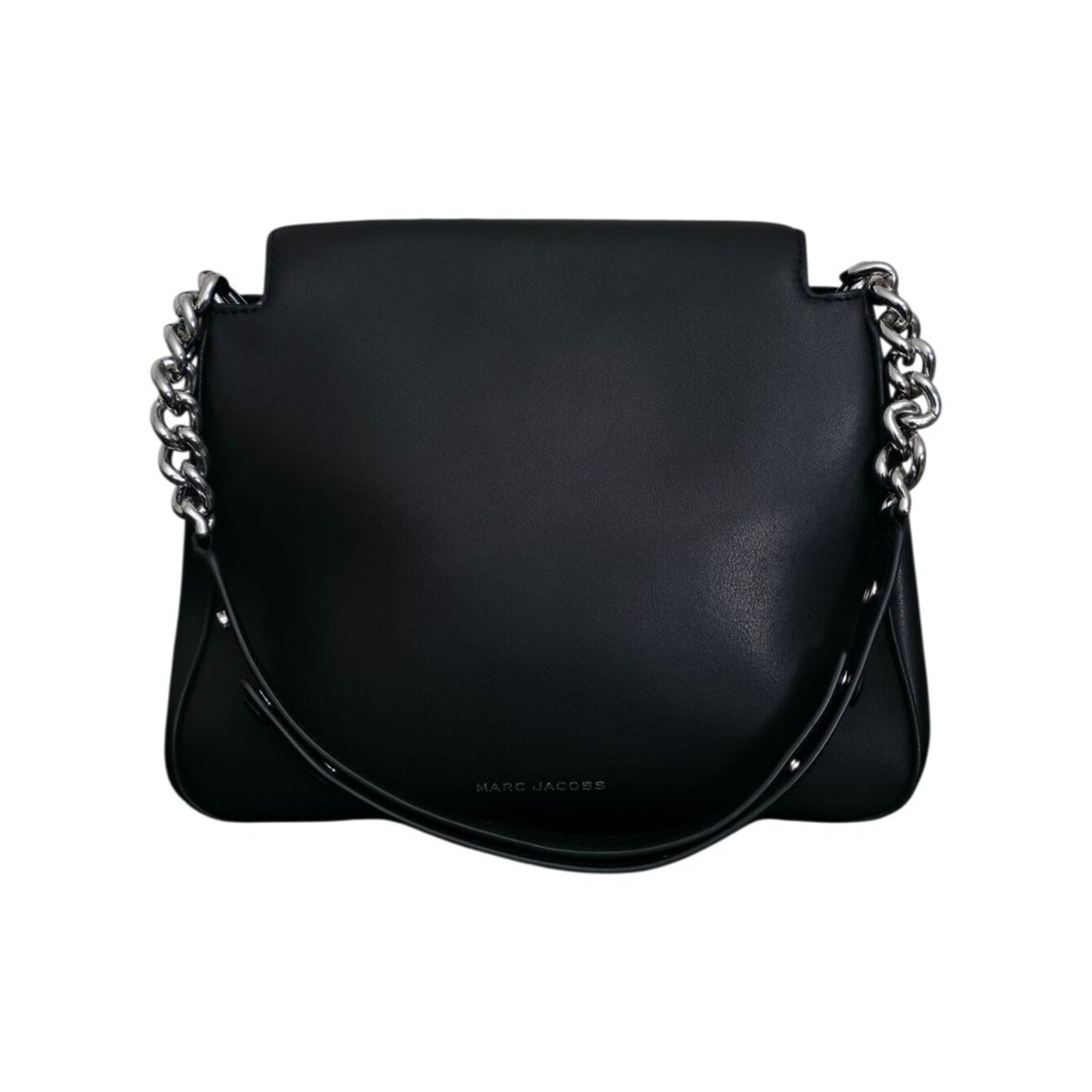 Marc Jacobs The J Marc Chain Satchel Black Silver Leather Shoulder Crossbody Bag image 5