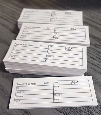 POST-IT NOTE - FAX NOTE PADS 3M BRAND  16 Pads of 50 Sheets Each 800 Total NOS