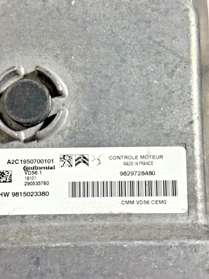 CALCULATEUR MOTEUR PEUGEOT CITROEN 1.2 VD56.1 A2C1950700101 9829728480 A DECODER - Image 2 of 4