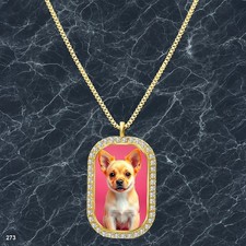 Amazing Cute Dog Puppy Pendant Necklace Picture Design Delicate Gold Tone Nice