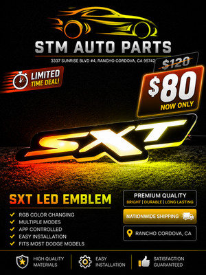 RGB SXT LED Emblem Badges Bluetooth Color-Chasing Light Fit all MOPAR