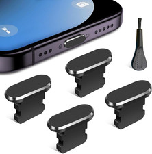 Anti Dust Plug - 4 Pack Charging Port Protector Cap with Cleaning Brush for Ipho
