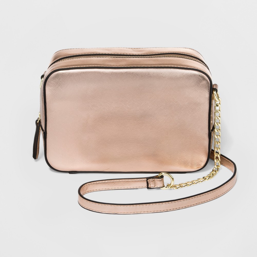 A New Day Women's Camera Crossbody Handbag, Rose Gold