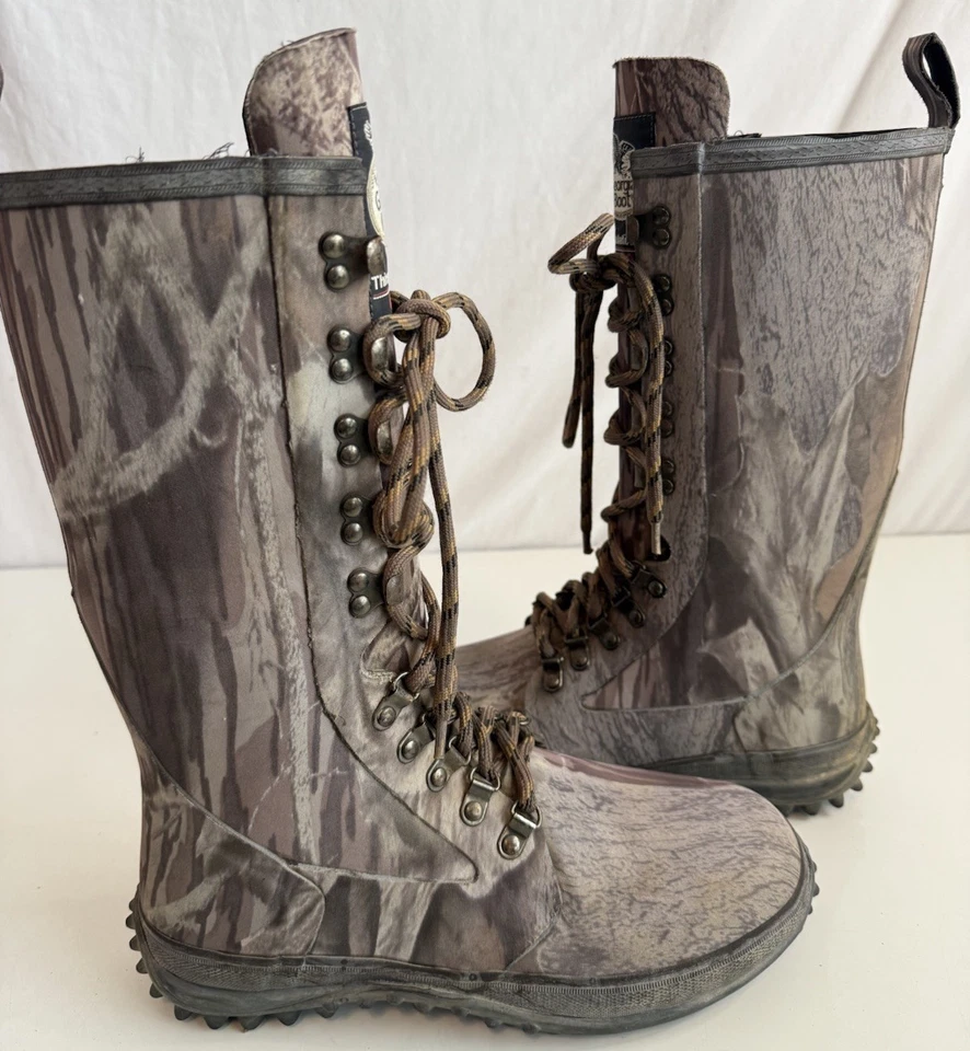 Thinsulate Mens Ultra Camo Realtree Round Toe Hunting 12” Rain Boots Size 8M - Image 2 of 4