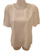 John Lewis Collection women's short sleeved top. Ivory. Size 10, VGC