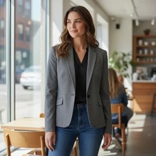 Body by Victoria s Secret Charcoal Gray Women's Single Button Blazer in Size 8
