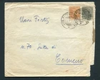 b. cancellation AMB. POREČ - TRIESTE of 1929 aff. parmeggiani c.15+c.35 for Comeno