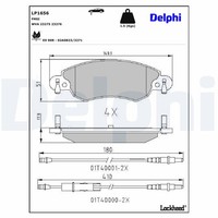 Bremsbelagsatz Scheibenbremse Delphi LP1656 FüR CitroËN C5 2 1 16V DC6FZB DC6FZE