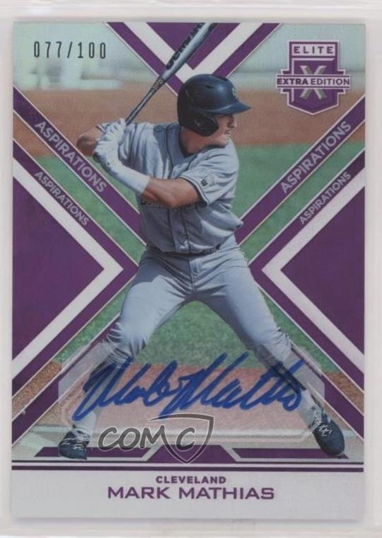 2016 Panini Elite Extra Edition Aspirations Purple 77/100 Mark Mathias Auto 0l2