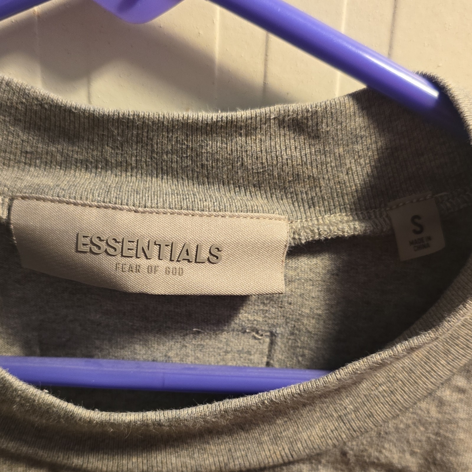 Essentials Fear of God Men's Gray Cotton Logo Short Sleeve T-Shirt Size S thumbnail 3