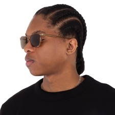 Garrett Leight HAYES SUN Pure Brown Polarized Square Sunglasses 2141 BRE/PBN PLR