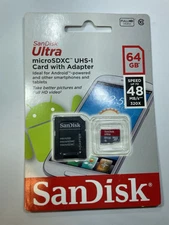 SanDisk Mobile Ultra 64GB micro SDXC SD XC C10 Card 48MB/s SDSDQUAN-064G