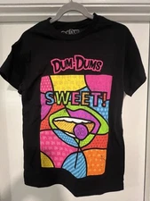 Dum-Dums Pop Art T Shirt  Sucker Lollipop Candy Black Size Small  New !!!