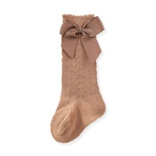 1 Pairs Cute Toddler Newborn Knee High Bowknot Knit Mesh Socks Baby Lace Socks