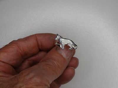 Sterling Silver German Shepherd Dog Standing Study Ring