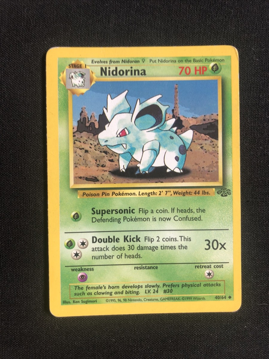 Nidorina EX 40/64 Pokmon Card - Jungle Set, Fighting Energy, Lightly  Played Condition