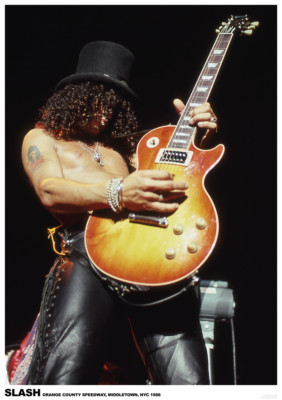 GUNS N' ROSES POSTER SLASH LIVE ORANGE COUNTY SPEEDWAY MIDDLETOWN NYC 1988