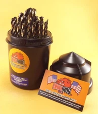 Drill Hog® 29 Pc Drill Bit Set Index Molybdenum M7 Round Case Lifetime Warranty 