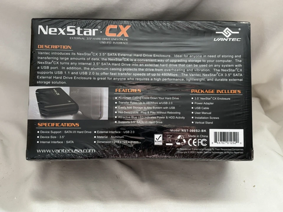 NEW Vantec NexStar CX USB 2.0 External 35” Hard Drive Enclosure USB 2.0 Inter - Image 3 of 4