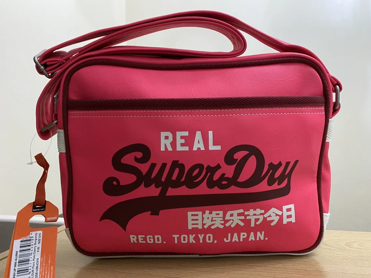 Superdry Mash Up Mini Alumni Bag - Fluro Pink/Cherry Burgundy BNWT | eBay
