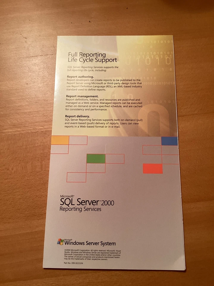 AUTHENTIC NEW Microsoft SQL Server 2000 Reporting Services CD. Still Useful. - Image 2 of 4