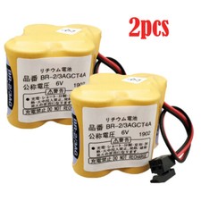 2X BR-2/3AGCT4A 6V PLC Battery For FANUC A98L-0031-0025 CNC Mahine  Black Plug