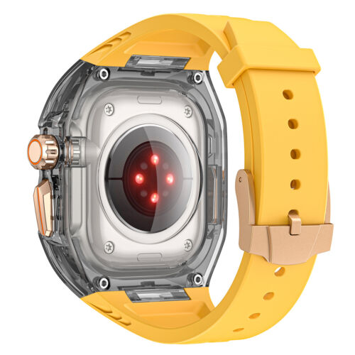 Custodia Trasparente Cinturino Silicone per Apple Watch Ultra e Ultra2 49mm 40/41/44/45mm - Foto 16 di 63