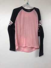 Wonder Nation Girls Long Sleeve 2pc Sleep Short Set, Pink Frost, XL 14-16 