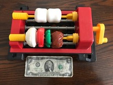 FISHER PRICE FUN FOOD TIKES SIZZLING GRILL KABOBS FULL SET 1987 RARE 8 PC EXC