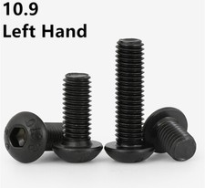 Left Hand Black 10.9 Steel Hex Socket Bolts Button Head Screws M4 M5 M6 M8 M10