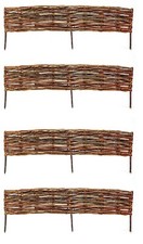 Traditional Willow Garden Edging Border Woven Lawn Hurdle Flower Edge Fence 4pcs