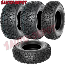 Set of 4, 25x8-12 & 25x10-12 Replacement ATV Tires, 6 Ply All Terrain UTV Tires