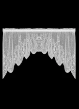 Heritage Lace White FLORET Window Swag 68"W x 32"L Made in USA!