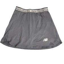 New Balance Girls Youth Medium 10-12 Grey Athletic Skort Skirt With Shorts