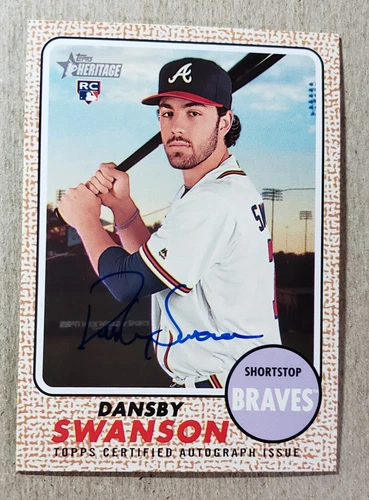 2017 Topps Heritage Real One Dansby Swanson Auto RC Atlanta Braves Autograph