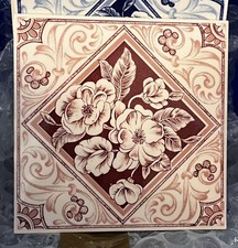One Vintage Victorian Style Pilkington’s Wall Tile 30+yr Old 6" Reclaim Pink #7