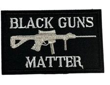 Morale Patch BLACK GUNS MATTER (AR-15 ) American Hook & Loop BLACK