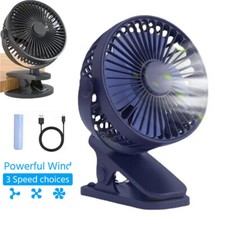 USB Rechargeable Mini Cooling Fan Clip On Desk Table Office Stroller Camping Gym