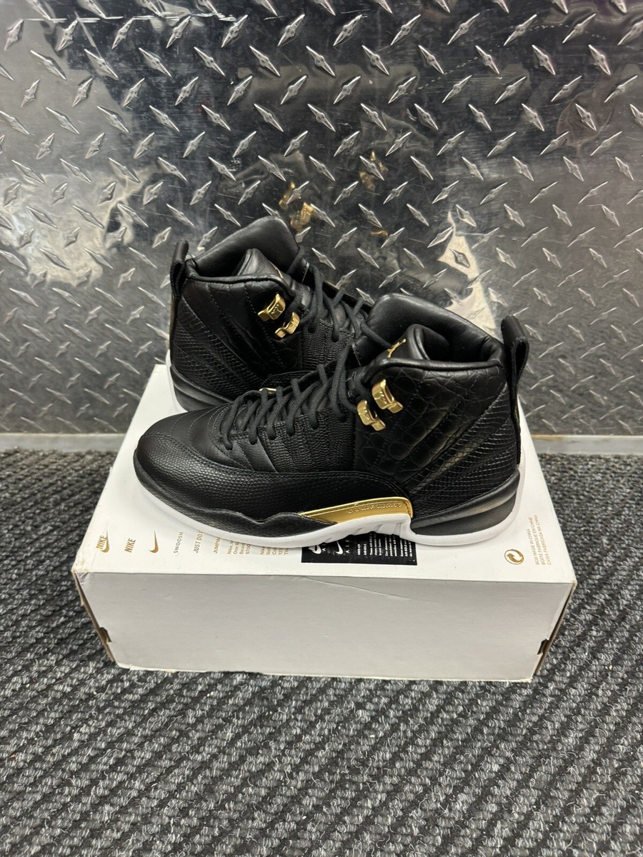 jordan 12 womens black and gold