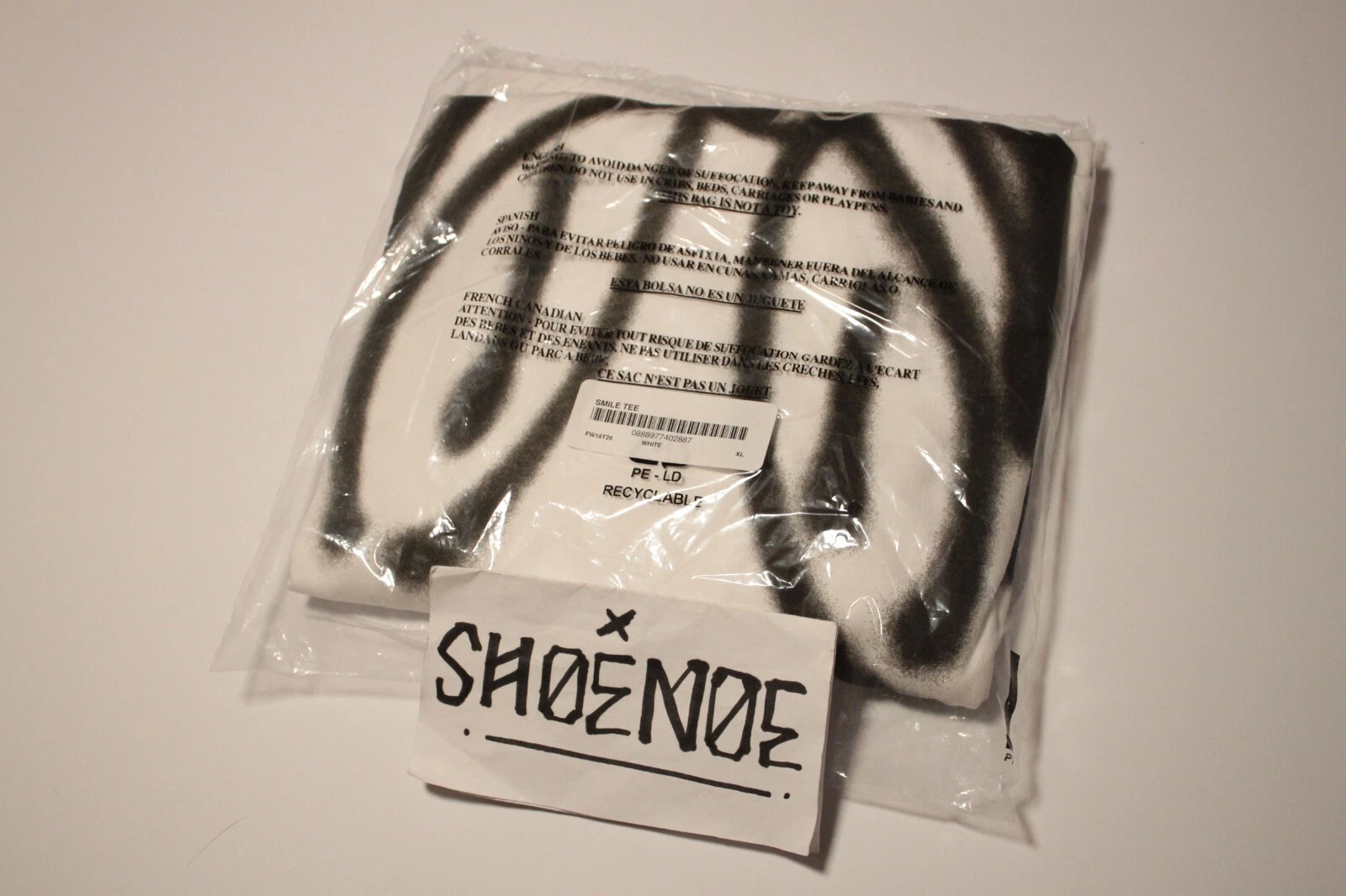Tee Supreme Smile XL blanc smiley graffiti neuf scellé Sancheeto