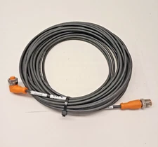 IFM Efector EVC109 Used Connection Cable Male to Female angled M12 PUR 10m