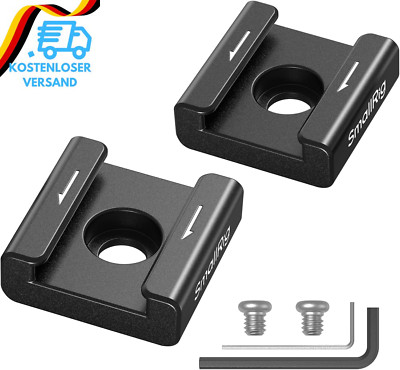 SMALLRIG Anti-Twist Cold Shoe Mount Adapter (2 Stück) Mit 1/4''-20 Schrauben, Für